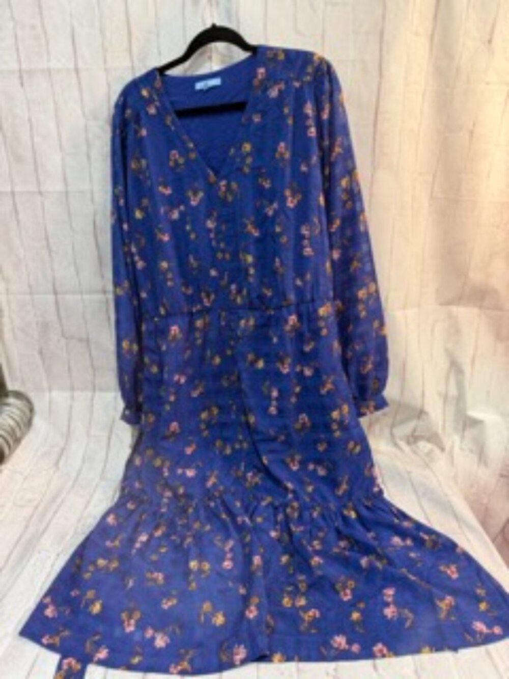Long Blue Floral Draper James XXL Dress